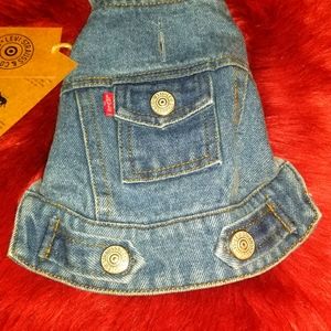 XS pet  trucker denim jacket - Levi Strauss  hipster cool doggy- kitty style